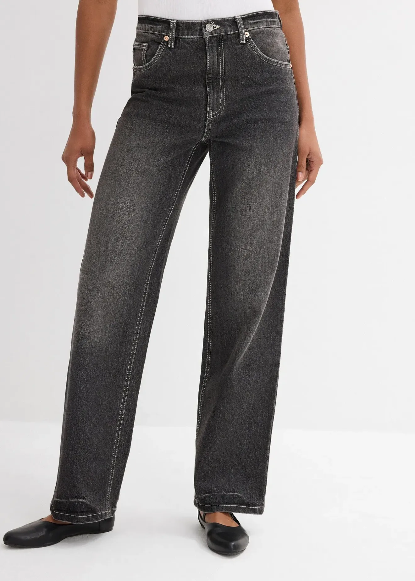 Femme bonprix Jeans|Jean large et droit