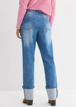 Femme bonprix Jeans|Jean large et droit, taille haute