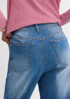 Femme bonprix Jeans|Jean large et droit, taille haute