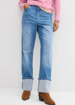 bonprix Jean large et droit, taille haute|Femme Tailles Petite