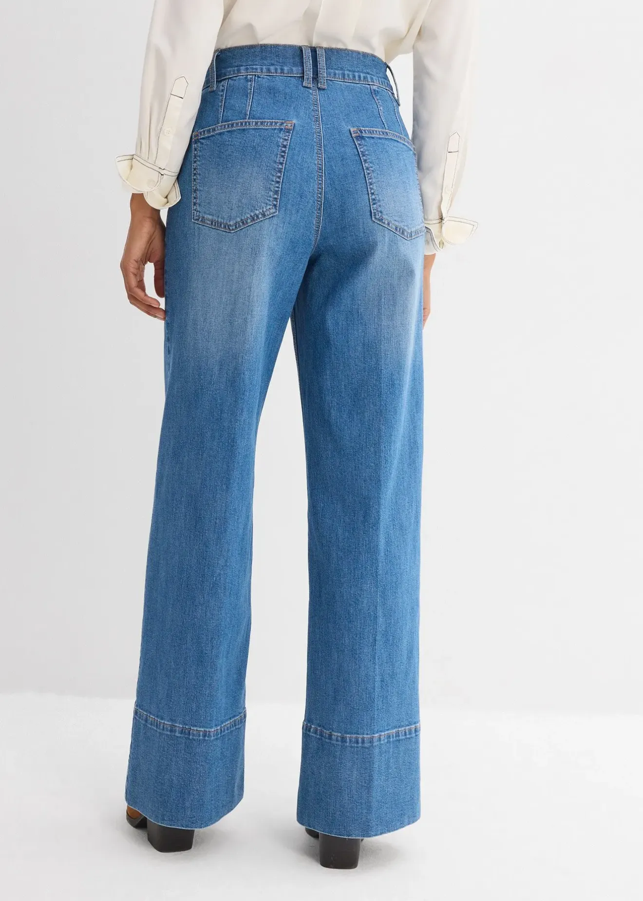 Femme bonprix Jeans|Jean large taille haute