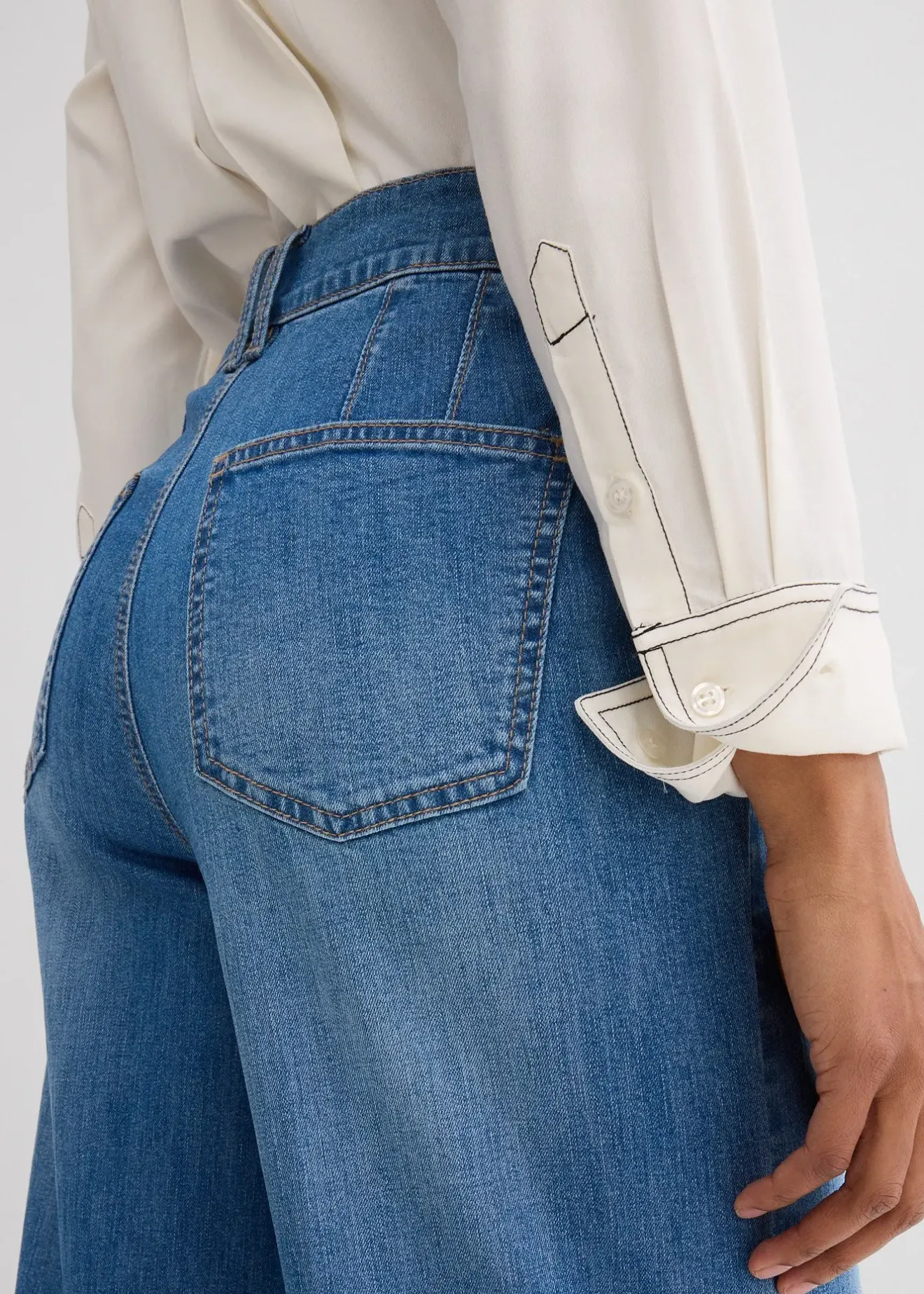 Femme bonprix Jeans|Jean large taille haute