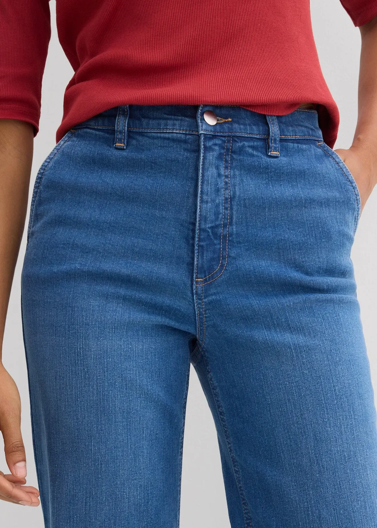 Femme bonprix Jeans|Jean large taille haute