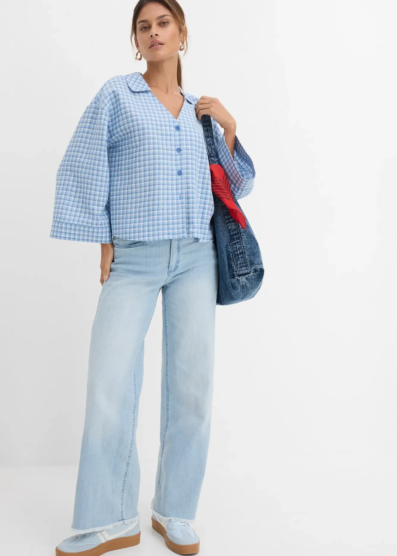 Femme bonprix Jeans|Jean large taille haute