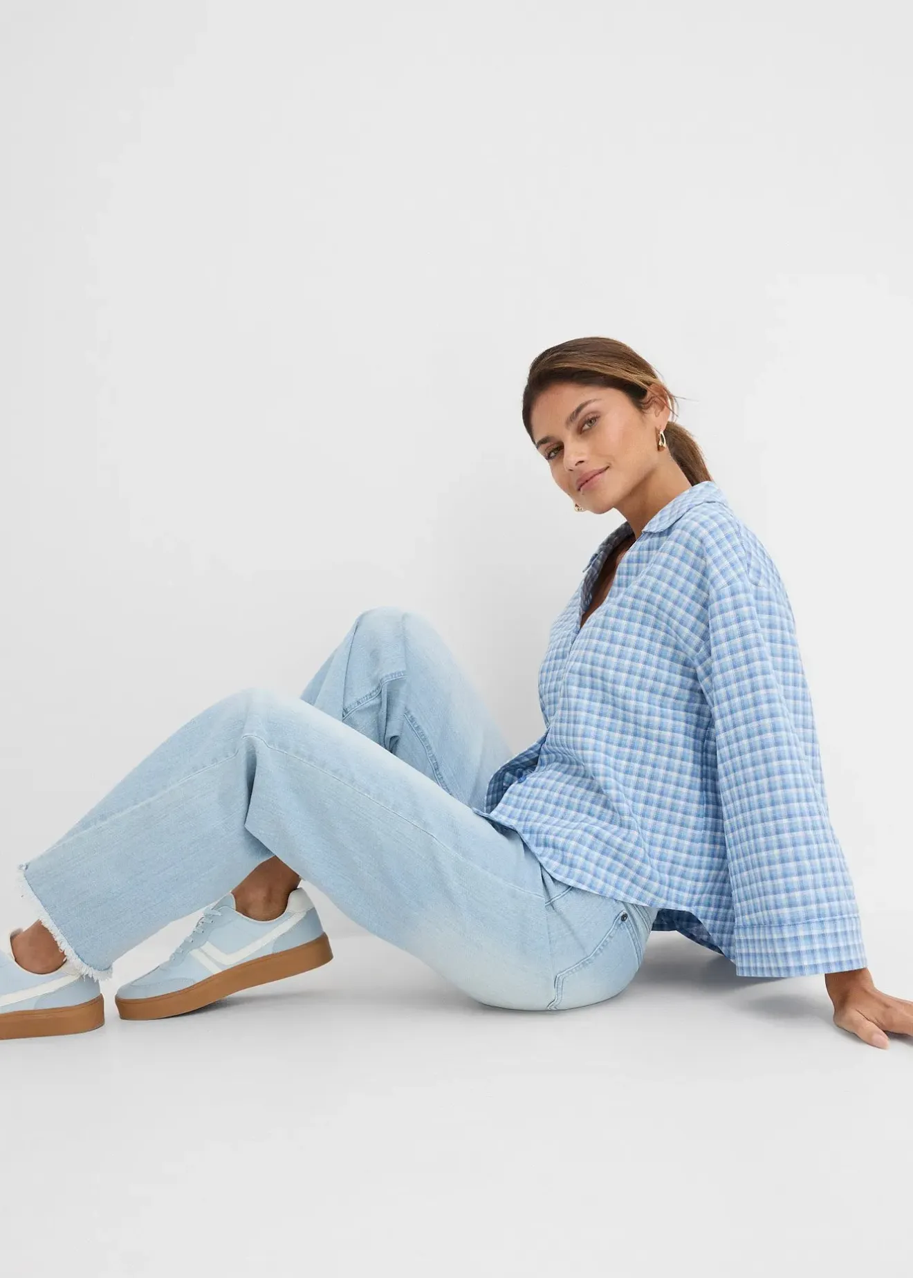 Femme bonprix Jeans|Jean large taille haute