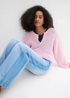 Femme bonprix Jeans|Jean large taille haute, coton