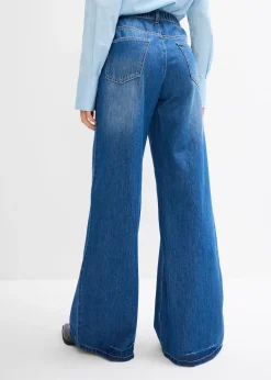 Femme bonprix Tailles Petite|Jean large, taille haute et élastiquée