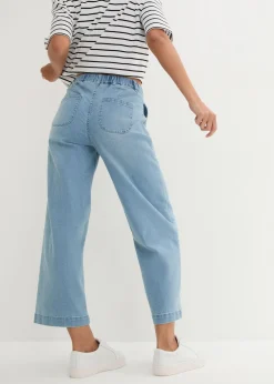 Femme bonprix Jeans|Jean large, taille haute et élastiquée