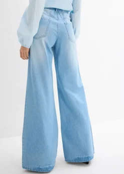 bonprix Jean large, taille haute et élastiquée|Femme Tailles Petite