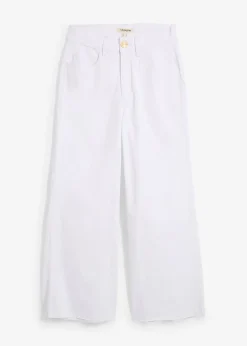 Femme bonprix Jeans|Jean large, taille haute, raccourci