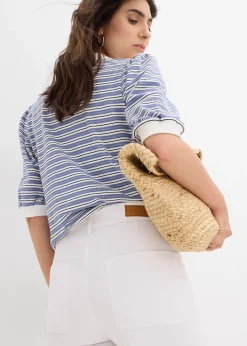 Femme bonprix Jeans|Jean large, taille haute, raccourci