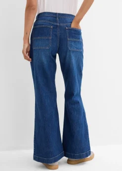 Femme bonprix Jeans|Jean large taille mi-haute avec poches plaquées