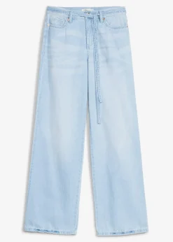 bonprix Jean large taille mi-haute avec ceinture|Femme Jeans|Tailles Petite