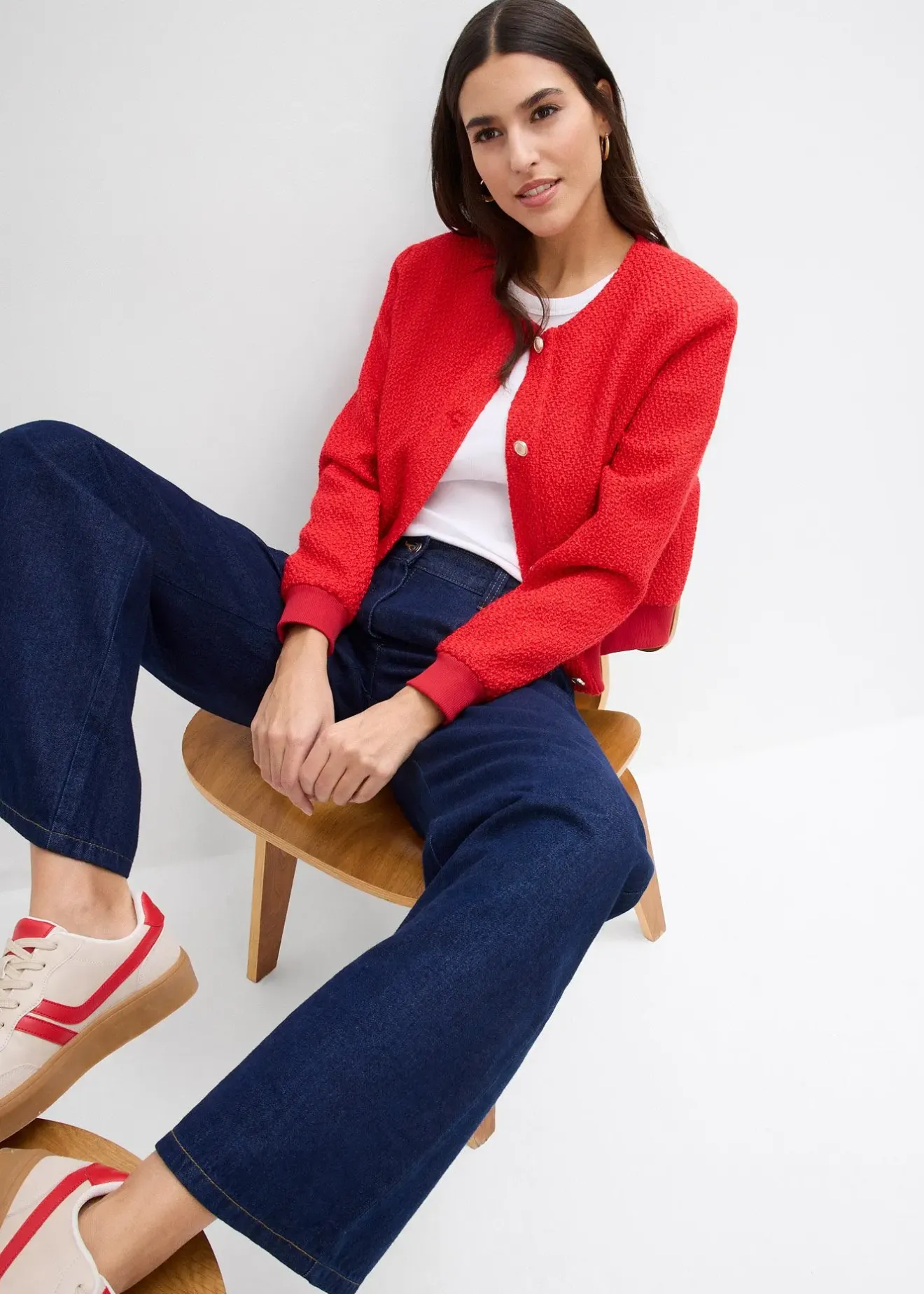 Femme bonprix Tailles Petite|Jeans|Jean large taille mi-haute