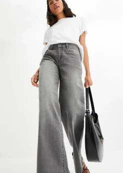 Femme bonprix Tailles Petite|Jean large taille mi-haute, extensible
