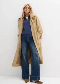 bonprix Jean large taille mi-haute, long|Femme Tailles Petite