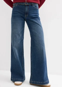 bonprix Jean large taille mi-haute, long|Femme Tailles Petite|Jeans