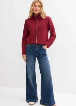 bonprix Jean large taille mi-haute, long|Femme Tailles Petite|Jeans