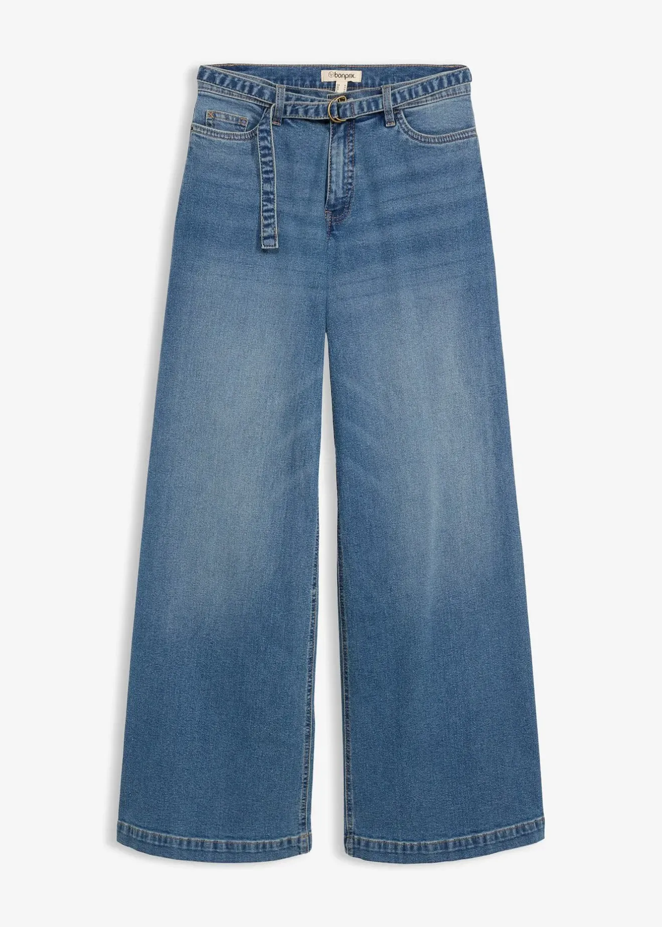 Femme bonprix Tailles Petite|Jeans|Jean large taille mi-haute, long