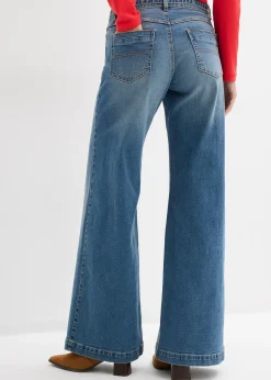 Femme bonprix Tailles Petite|Jeans|Jean large taille mi-haute, long