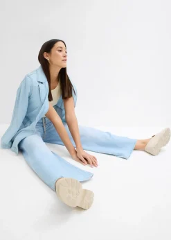 Femme bonprix Jeans|Jean large, taille mi-haute et élastiquée