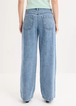 Femme bonprix Tailles Petite|Jeans|Jean large taille mi-haute, coton