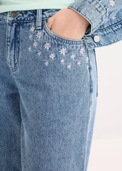 Femme bonprix Tailles Petite|Jeans|Jean large taille mi-haute, coton