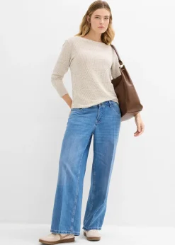 Femme bonprix Jeans|Jean large taille mi-haute