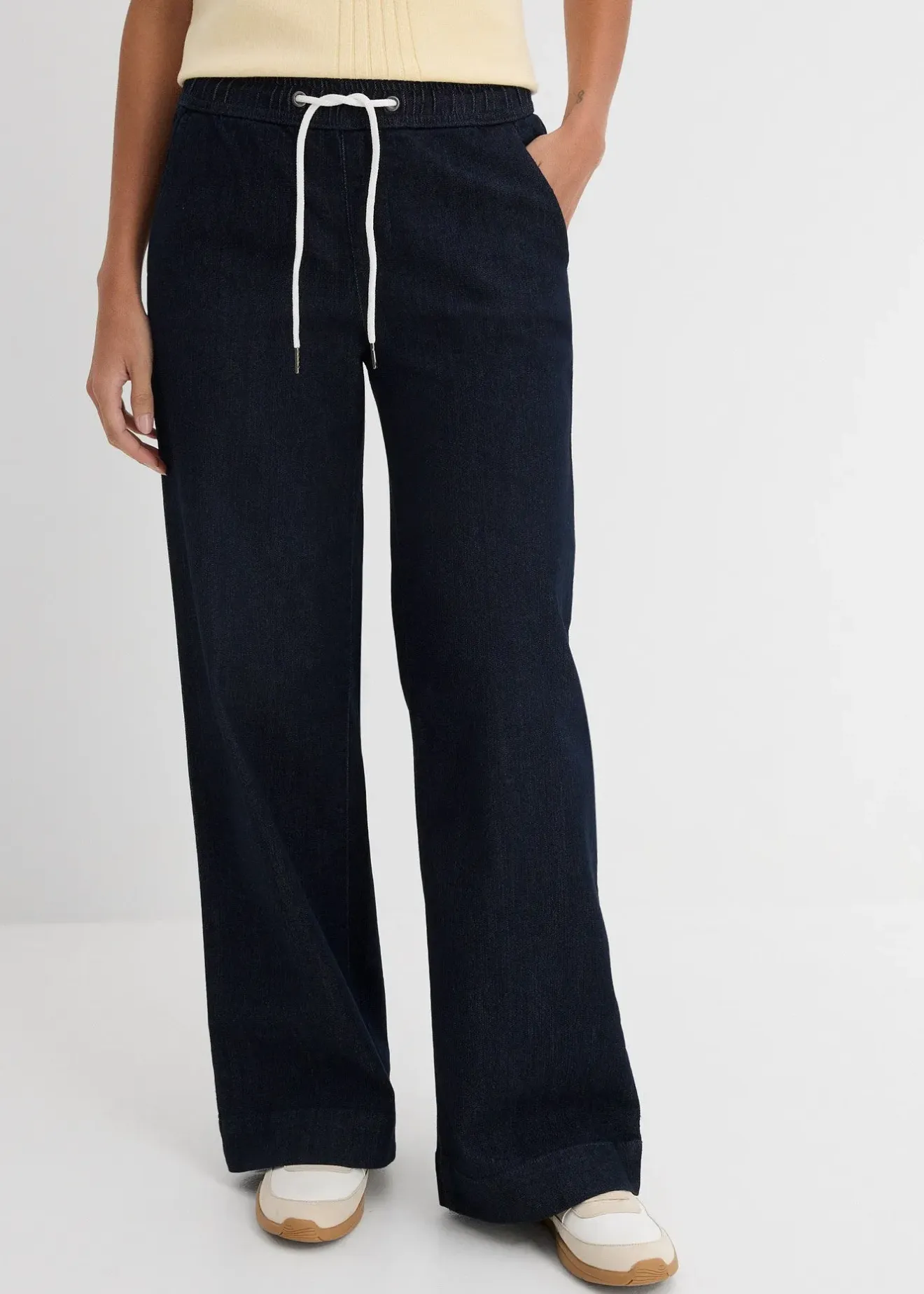 Femme bonprix Tailles Petite|Jean large taille mi-haute, extensible