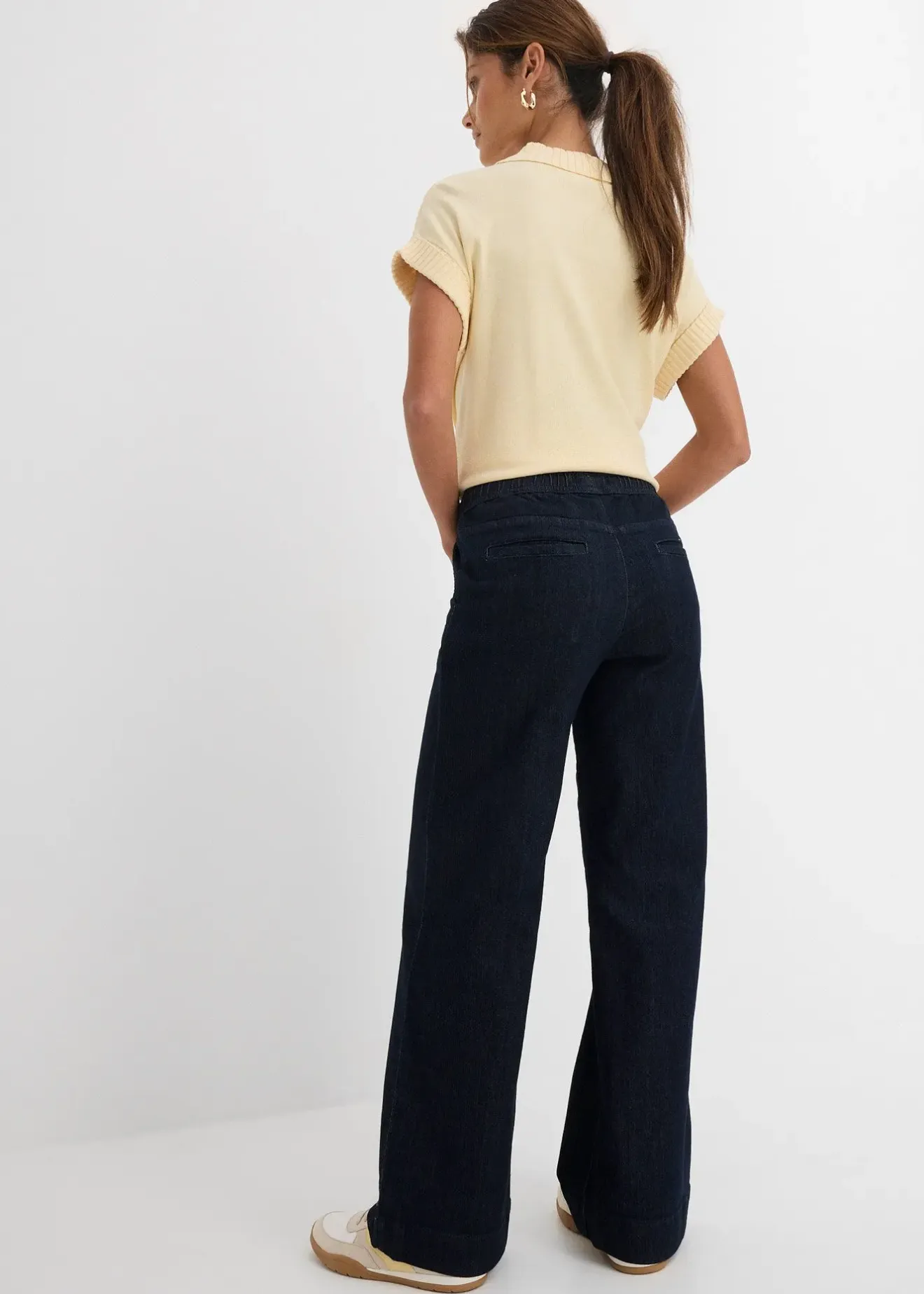 Femme bonprix Tailles Petite|Jean large taille mi-haute, extensible