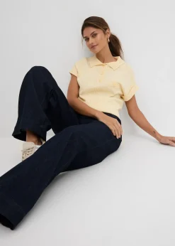 Femme bonprix Tailles Petite|Jean large taille mi-haute, extensible