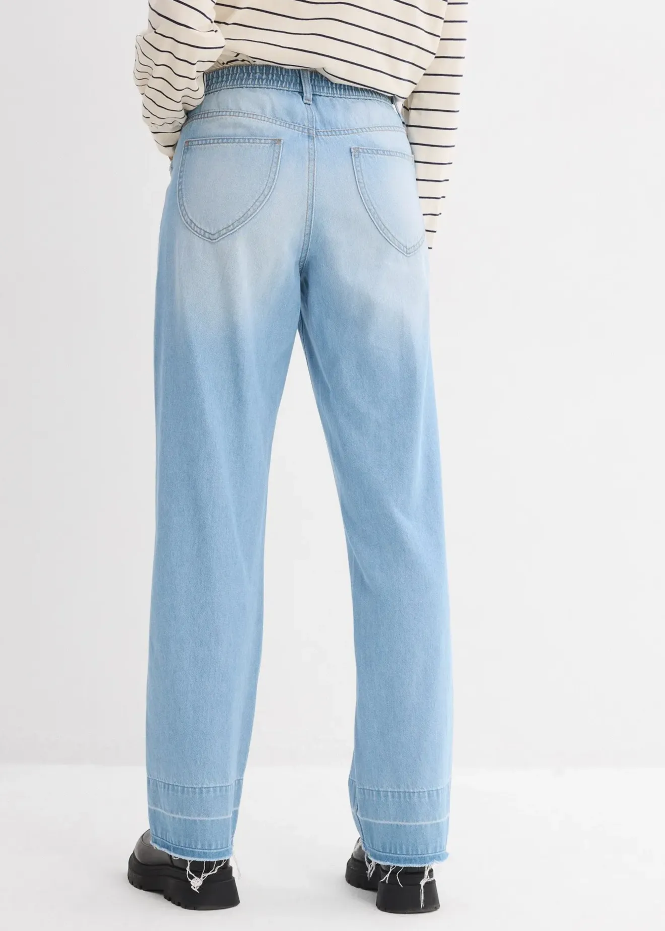 Femme bonprix Jeans|Jean large taille mi-haute, 100% coton