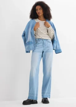 Femme bonprix Jeans|Jean large taille mi-haute, 100% coton