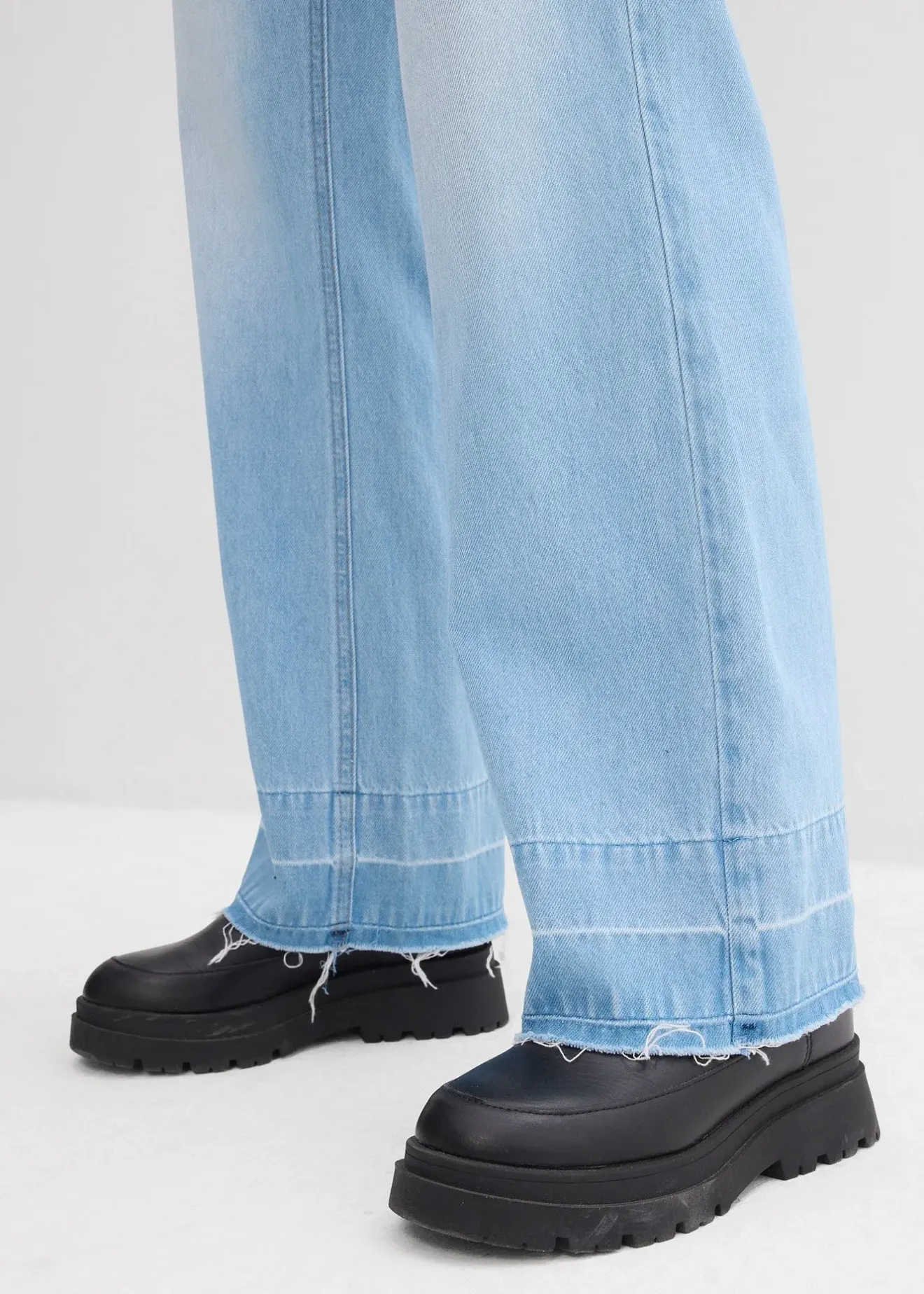 Femme bonprix Jeans|Jean large taille mi-haute, 100% coton