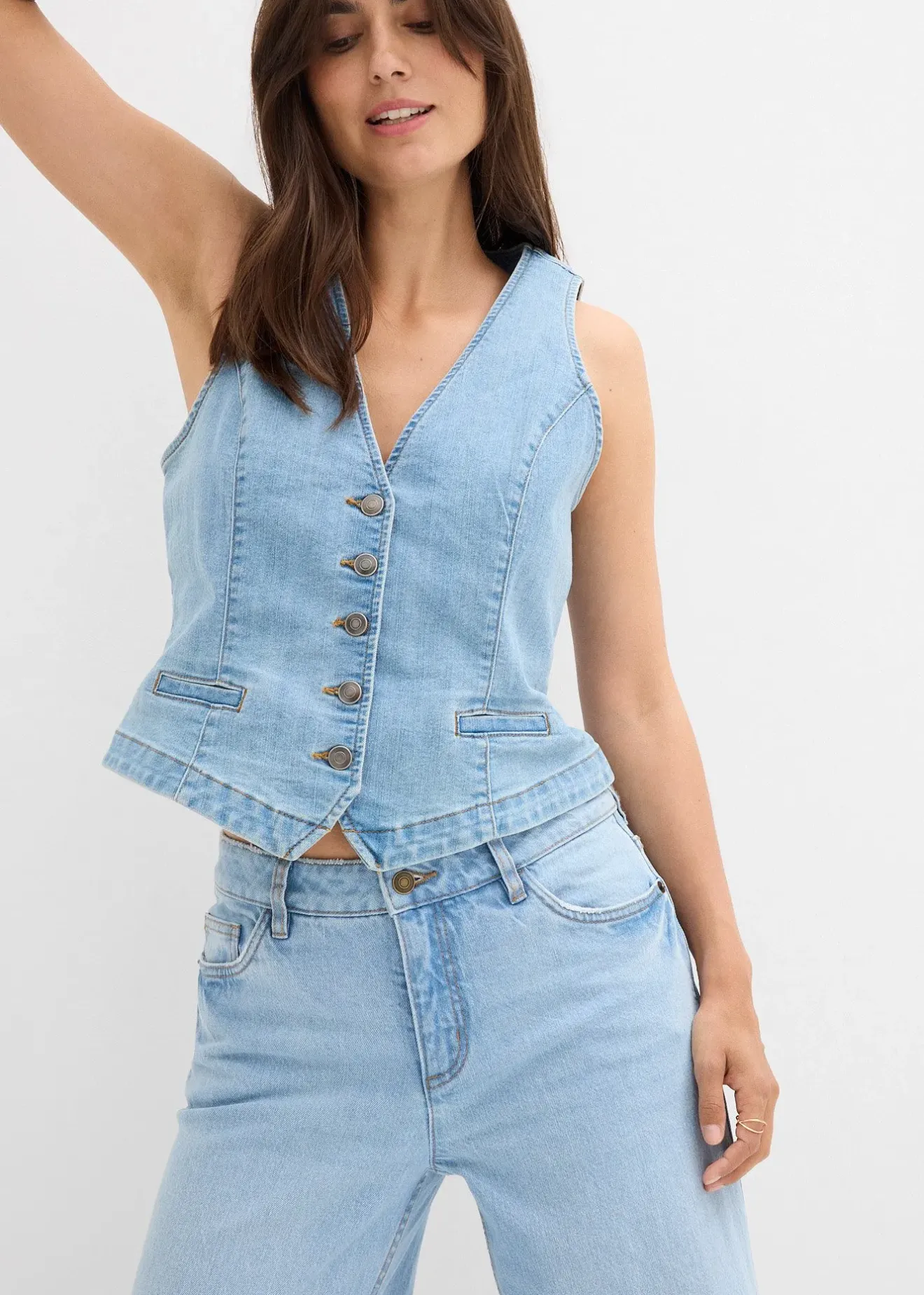 bonprix Jean large taille mi-haute|Femme Tailles Petite