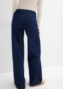 Femme bonprix Jeans|Jean large, taille mi-haute, peu extensible, longueur sol