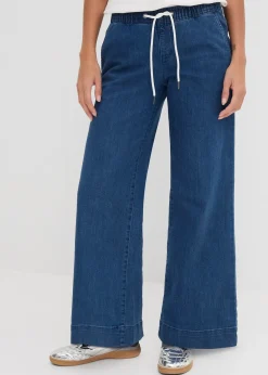 bonprix Jean large taille mi-haute, extensible|Femme Tailles Petite