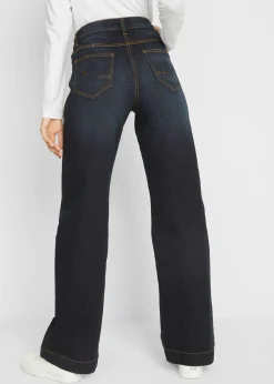 Femme bonprix Jeans|Jean large taille mi-haute élastiquée