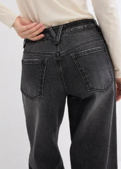 bonprix Jean large, taille mi-haute, peu extensible, longueur sol|Femme Jeans|Tailles Petite