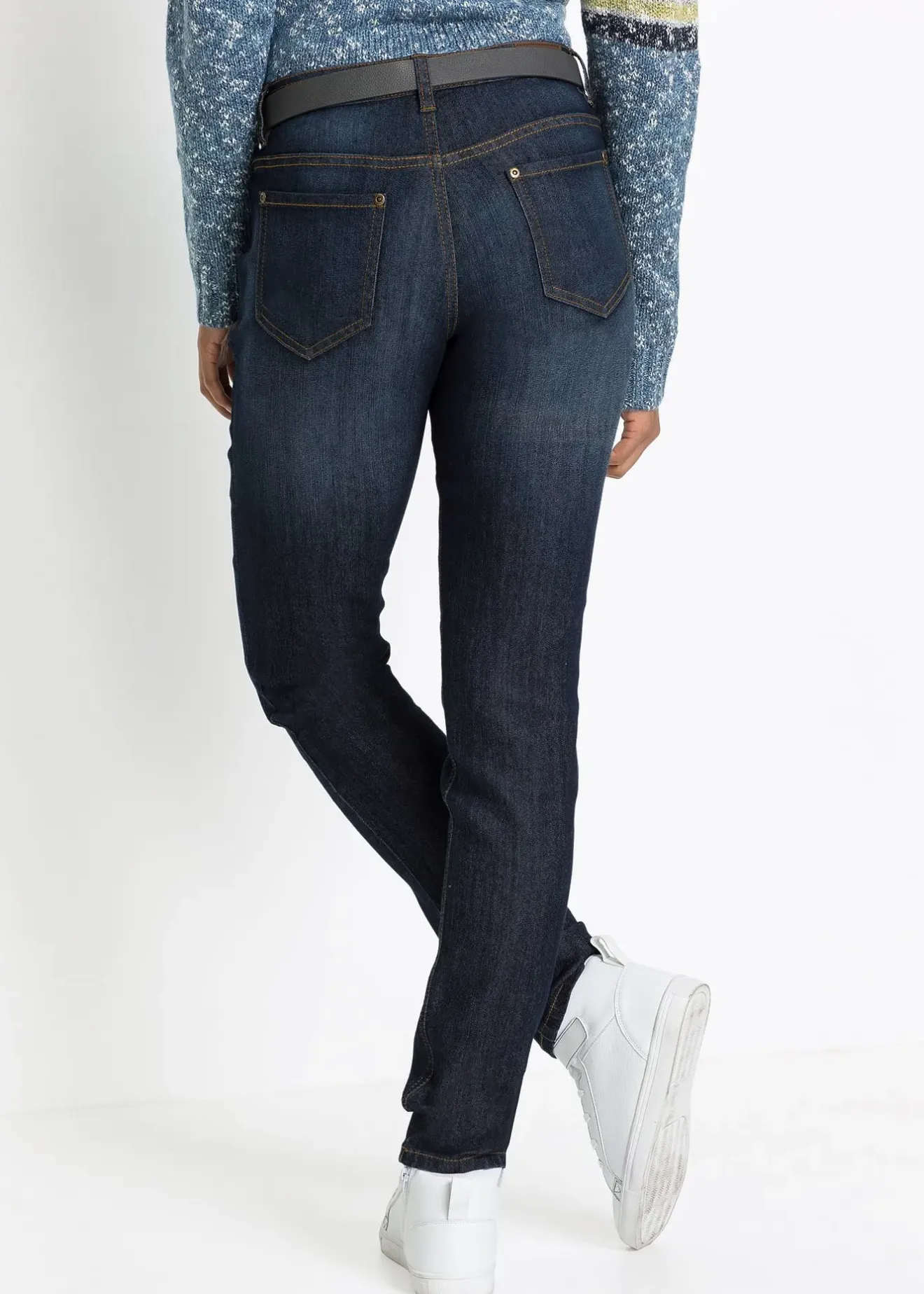 Femme bonprix Jeans|Jean Mom extensible et confortable, taille mi-haute