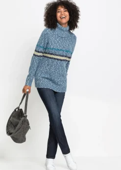 Femme bonprix Jeans|Jean Mom extensible et confortable, taille mi-haute