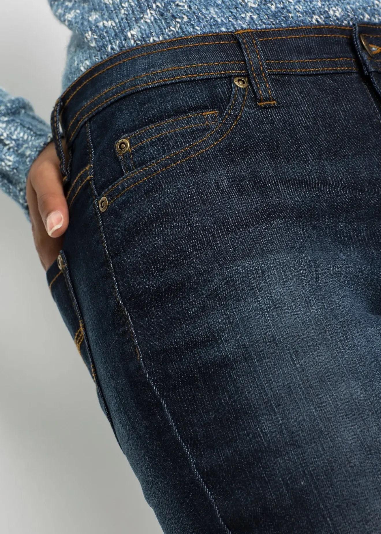 Femme bonprix Jeans|Jean Mom extensible et confortable, taille mi-haute