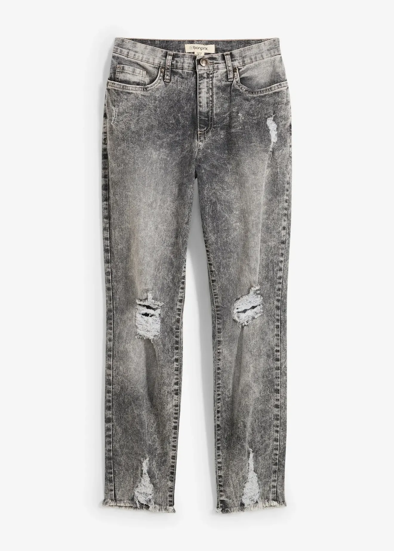 bonprix Jean Mom taille haute avec effets destroy|Femme Jeans