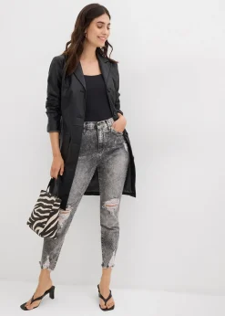 bonprix Jean Mom taille haute avec effets destroy|Femme Jeans