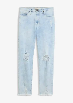 Femme bonprix Jeans|Jean Mom taille haute avec effets destroy