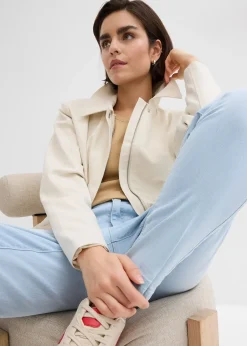 Femme bonprix Jeans|Jean mom taille haute, cropped