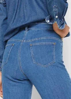 Femme bonprix Jeans|Jean mom taille haute, extensible