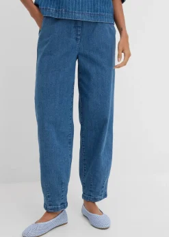 Femme bonprix Jeans|Jean mom, taille haute élastiquée