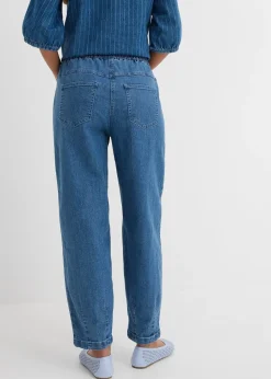 Femme bonprix Jeans|Jean mom, taille haute élastiquée