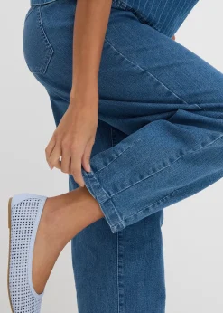Femme bonprix Jeans|Jean mom, taille haute élastiquée